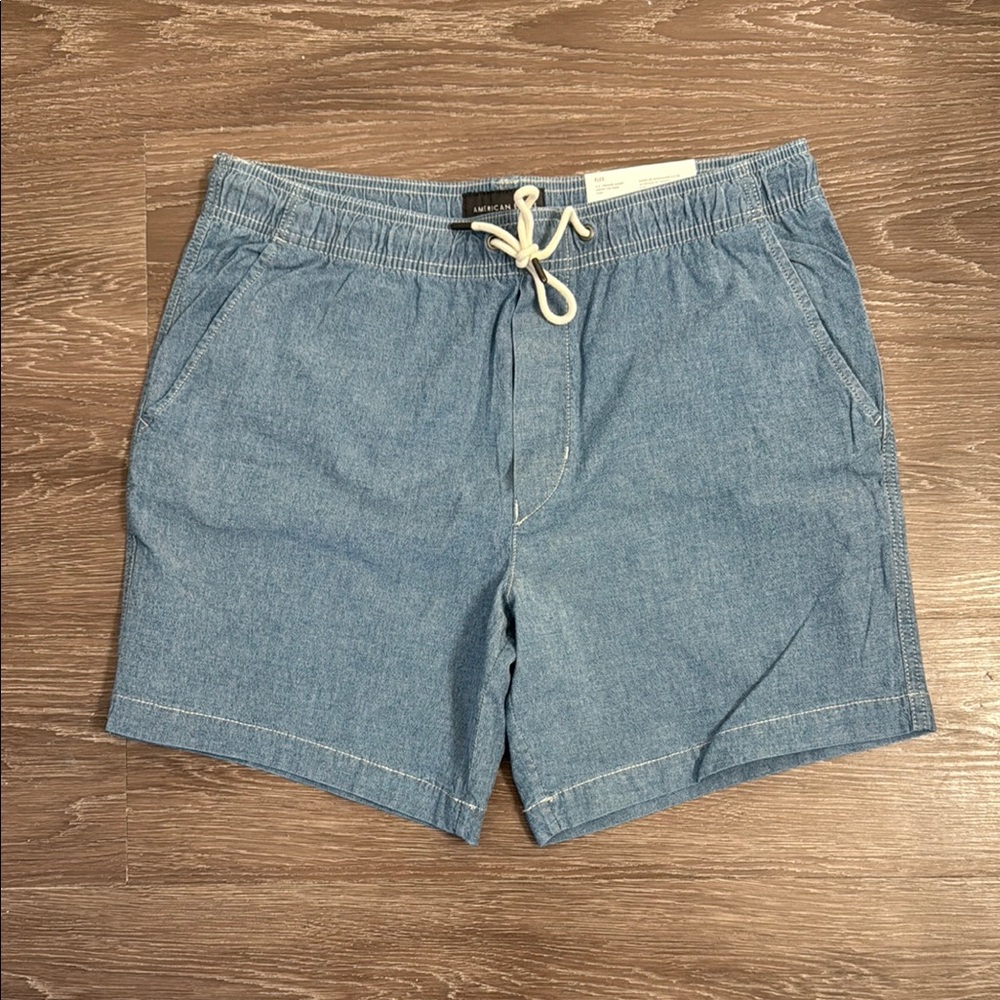 American Eagle Outfitters Blue Hybrid Shorts with Relaxed Fit